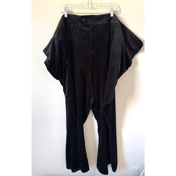 Universal Standard Velour Velvet Flared Dress Pants Black Size 40 NEW - Picture 2 of 10